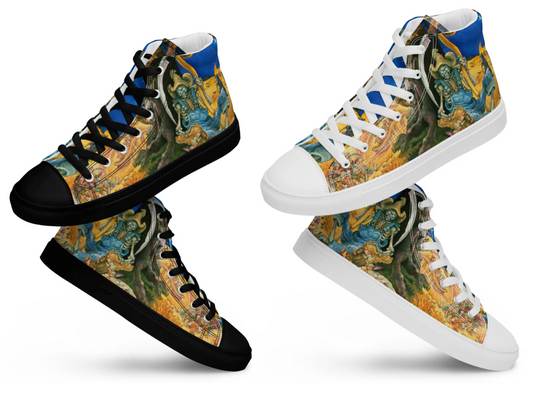 Reaper Man Men’s High Top Canvas Shoes -  Free Shipping! *US SIZES SHOWN! USE CHART!