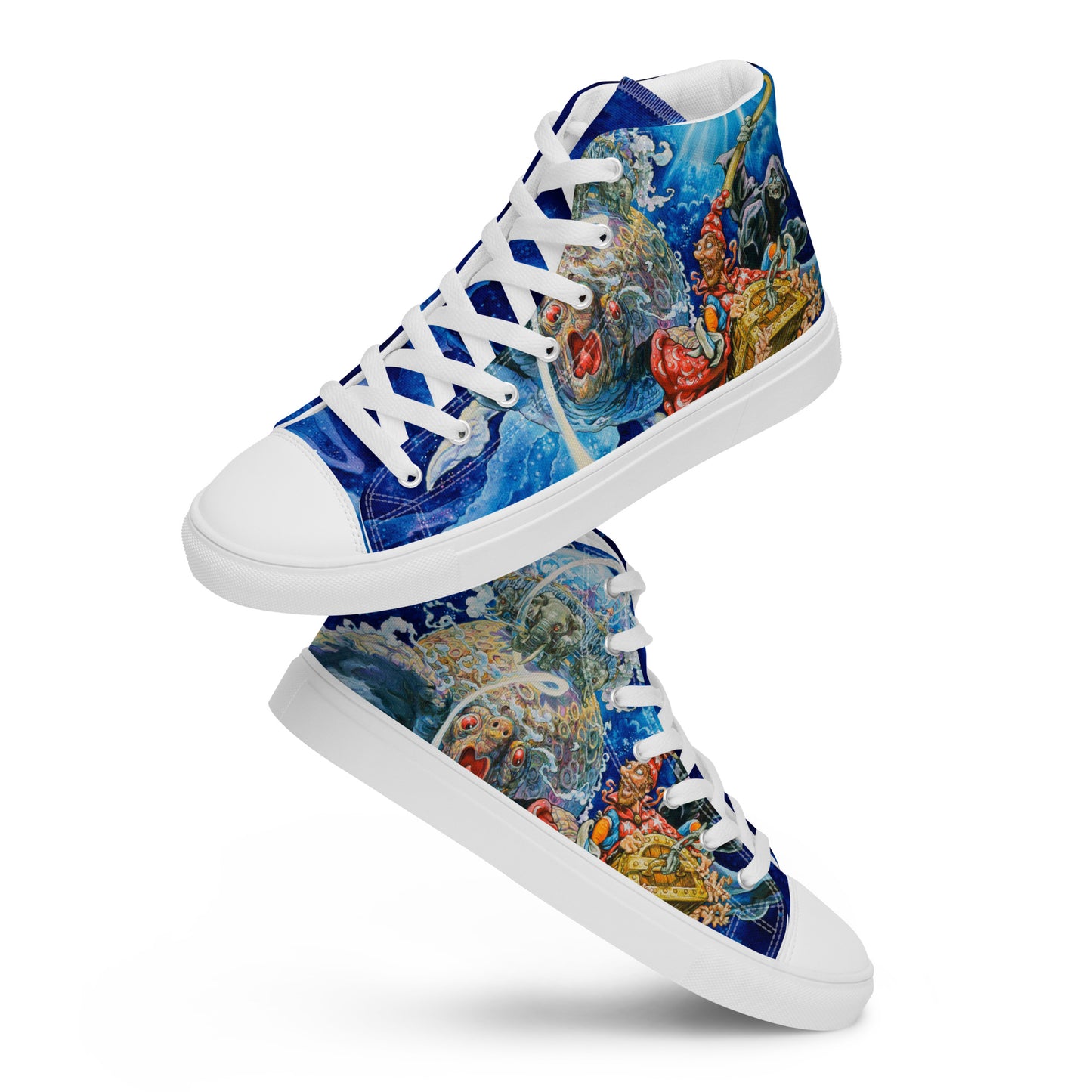 Discworld III Men’s High Top Canvas Shoes - Free shipping! *US SIZES SHOWN! USE CHART!