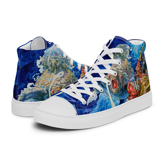 Discworld III Men’s High Top Canvas Shoes - Free shipping! *US SIZES SHOWN! USE CHART!