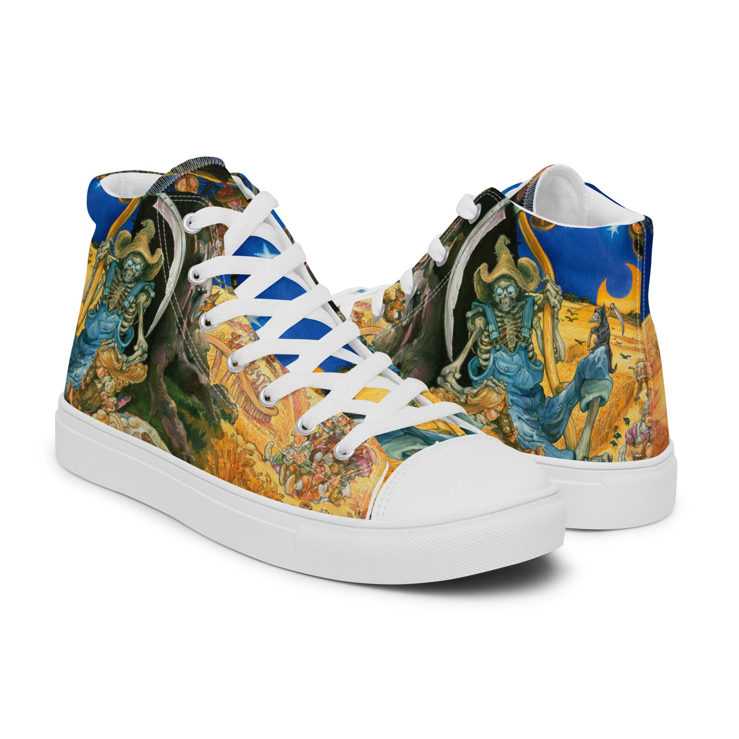 Reaper Man Men’s high top canvas shoes - Free shipping! *US SIZES SHOWN! USE CHART!