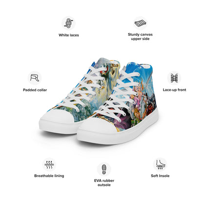 Mort Women’s High Top Canvas Shoes -  Free Shipping  *US SIZES SHOWN! USE CHART!