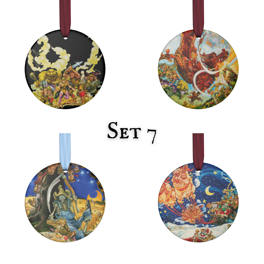 Josh Kirby Hogfather Ornaments (4 pack)