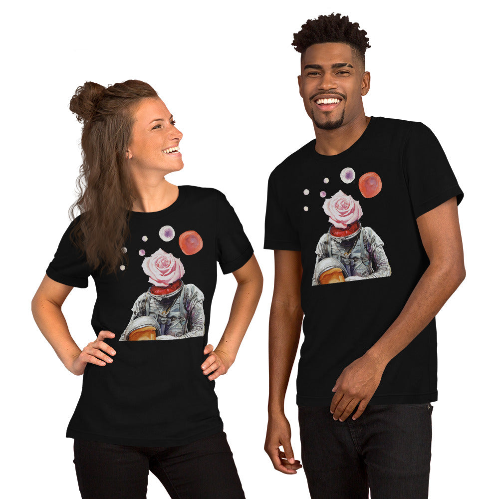 Spaceman Rose Short-Sleeve Unisex T-Shirt (Soft and lightweight)