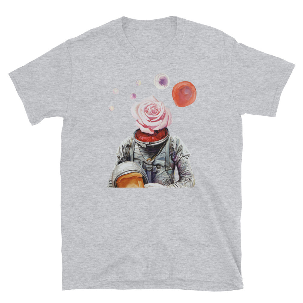 Spaceman Rose Short-Sleeve Unisex T-Shirt (Thick & heavy but soft)