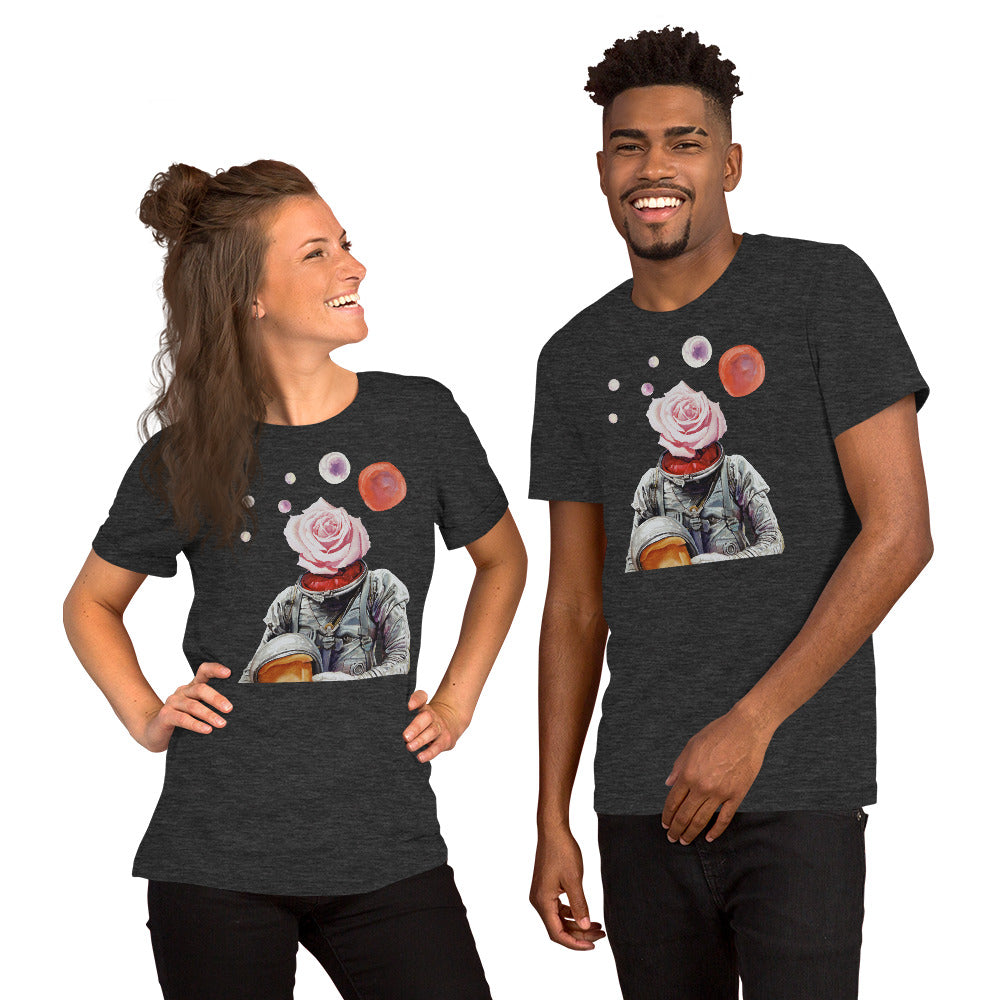 Spaceman Rose Short-Sleeve Unisex T-Shirt (Soft and lightweight)