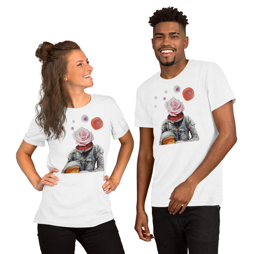 Spaceman Rose Short-Sleeve Unisex T-Shirt (Soft and lightweight)
