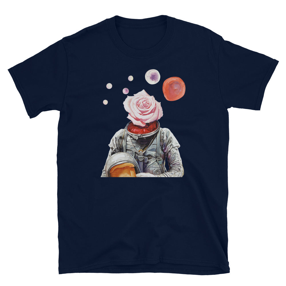 Spaceman Rose Short-Sleeve Unisex T-Shirt (Thick & heavy but soft)