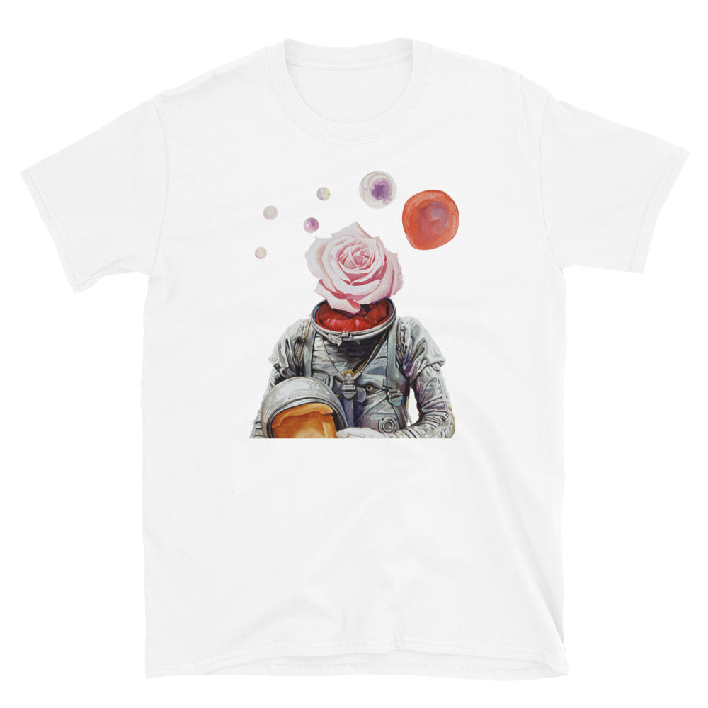 Spaceman Rose Short-Sleeve Unisex T-Shirt (Thick & heavy but soft)